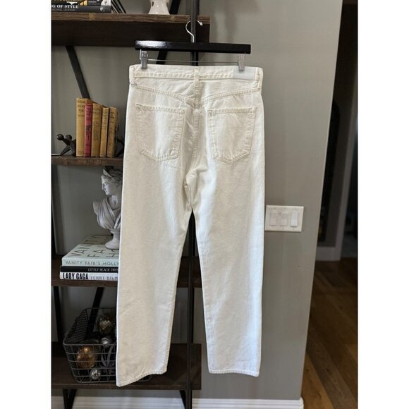 Goldsign Myra Straight Leg High Rise Jean Calla White Womens Size 28 - Picture 9 of 16